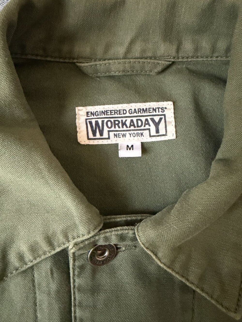 Engineered Garments Men's Workaday Utility Jacket, Olive, Size Medium - Picture 3 of 9